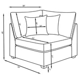 Cambria Upholstered Corner Chair Grey from Coaster - Luna Furniture