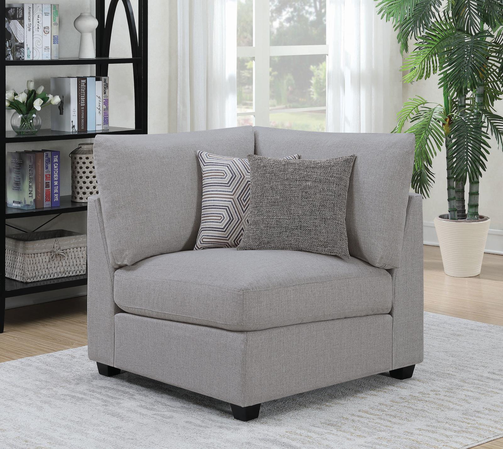 Cambria Upholstered Corner Chair Grey from Coaster - Luna Furniture