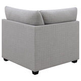 Cambria Upholstered Corner Chair Grey from Coaster - Luna Furniture