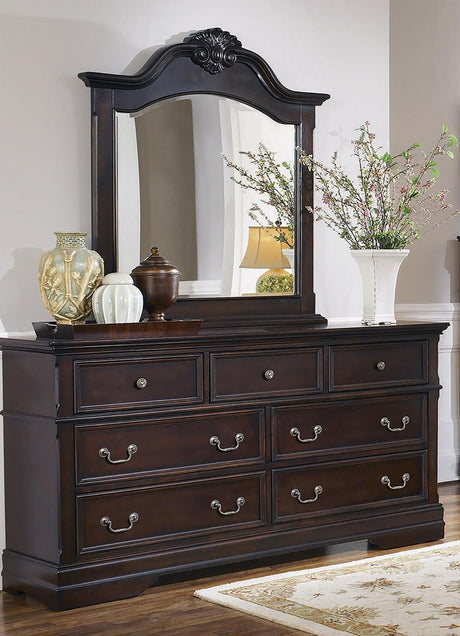 Cambridge 7-drawer Rectangular Dresser with Mirror Cappuccino - 203193M - Luna Furniture