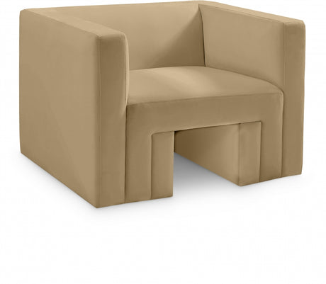 Camel Henson Velvet Chair - 665Camel-C - Luna Furniture