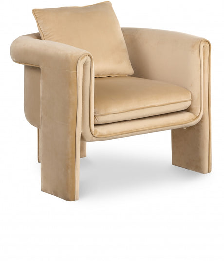 Camel Sloan Velvet Accent Chair - 424Camel - Luna Furniture