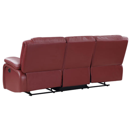 Camila Red Faux Leather 3-Piece Reclining Sofa Set from Coaster - Luna Furniture