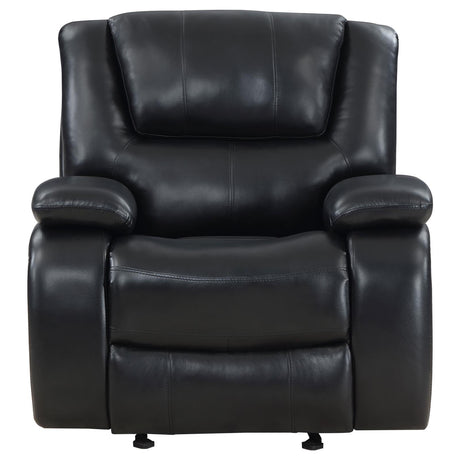 Camila Black Upholstered Glider Recliner Chair from Coaster - Luna Furniture