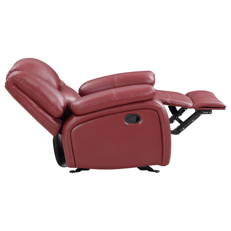 Camila Red Faux Leather Glider Recliner Chair from Coaster - Luna Furniture