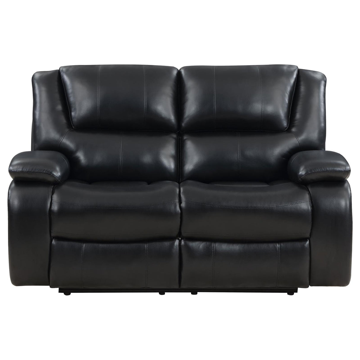 Camila Black Upholstered Motion Reclining Loveseat from Coaster - Luna Furniture