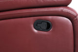 Camila Upholstered Motion Reclining Loveseat Red Faux Leather - 610242 - Luna Furniture