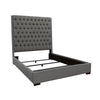 Camille Eastern King Button Tufted Bed Grey - 300621KE - Luna Furniture