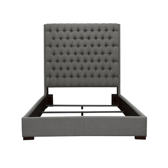Camille Queen Button Tufted Bed Grey - 300621Q - Luna Furniture