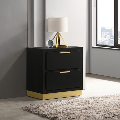 Caraway 2-drawer Nightstand Bedside Table Black - 224782 - Luna Furniture