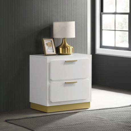 Caraway 2-drawer Nightstand Bedside Table White - 224772 - Luna Furniture