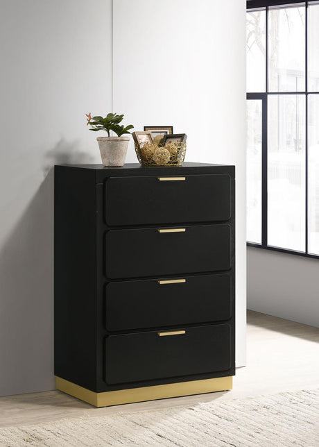 Caraway 4-drawer Bedroom Chest Black - 224785 - Luna Furniture
