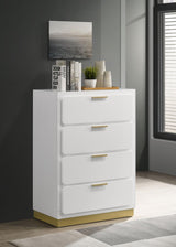 Caraway White 4-Drawer Bedroom Chest from Coaster - Luna Furniture