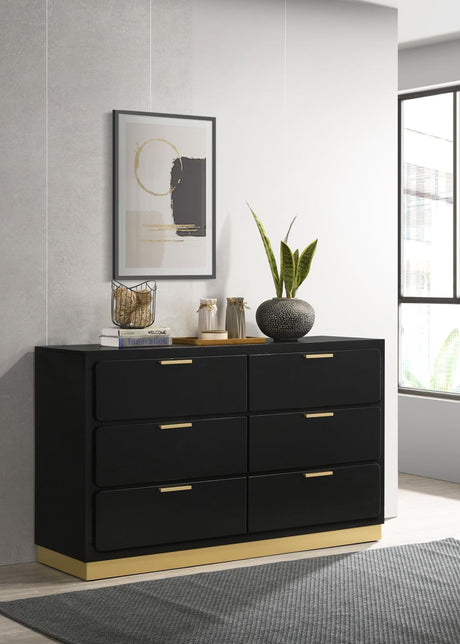 Caraway 6-drawer Bedroom Dresser Black - 224783 - Luna Furniture