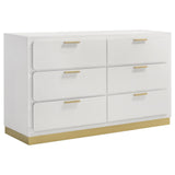 Caraway White 6-Drawer Bedroom Dresser from Coaster - Luna Furniture
