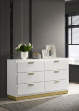 Caraway White 6-Drawer Bedroom Dresser from Coaster - Luna Furniture