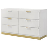 Caraway White 6-Drawer Bedroom Dresser from Coaster - Luna Furniture