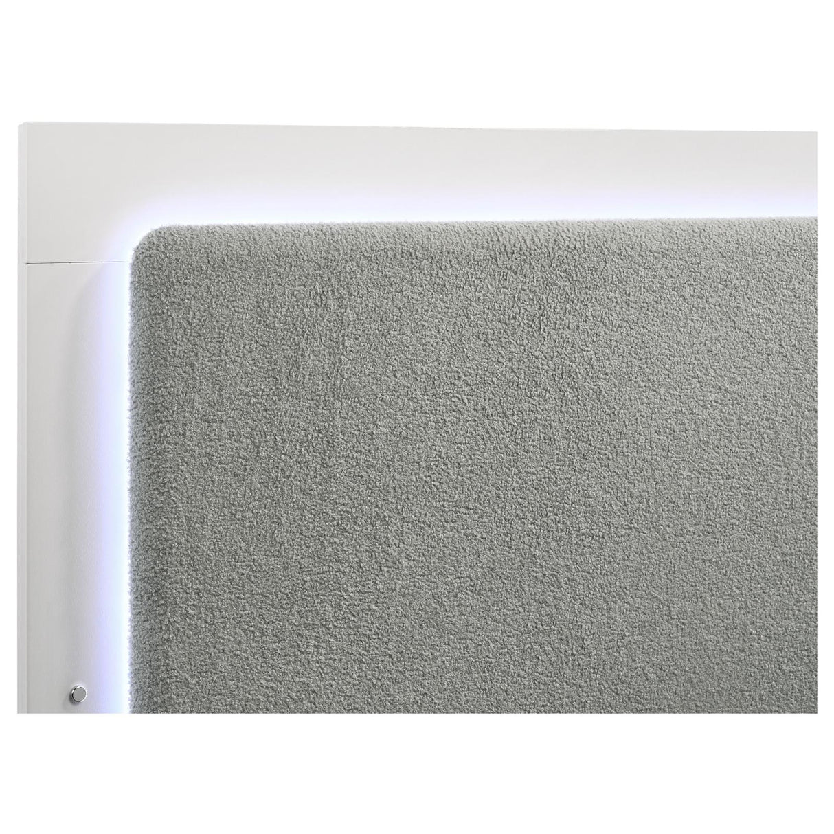 Caraway White and Gray Eastern King Bed with LED Headboard from Coaster - Luna Furniture