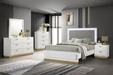 Caraway White and Gray Eastern King Bed with LED Headboard from Coaster - Luna Furniture