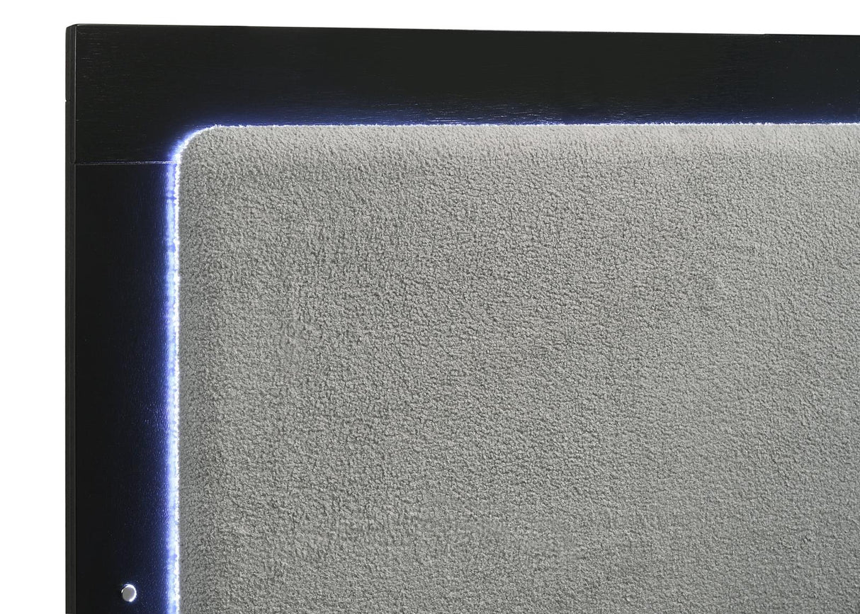 Caraway Black and Gray Queen Bed with LED Headboard from Coaster - Luna Furniture