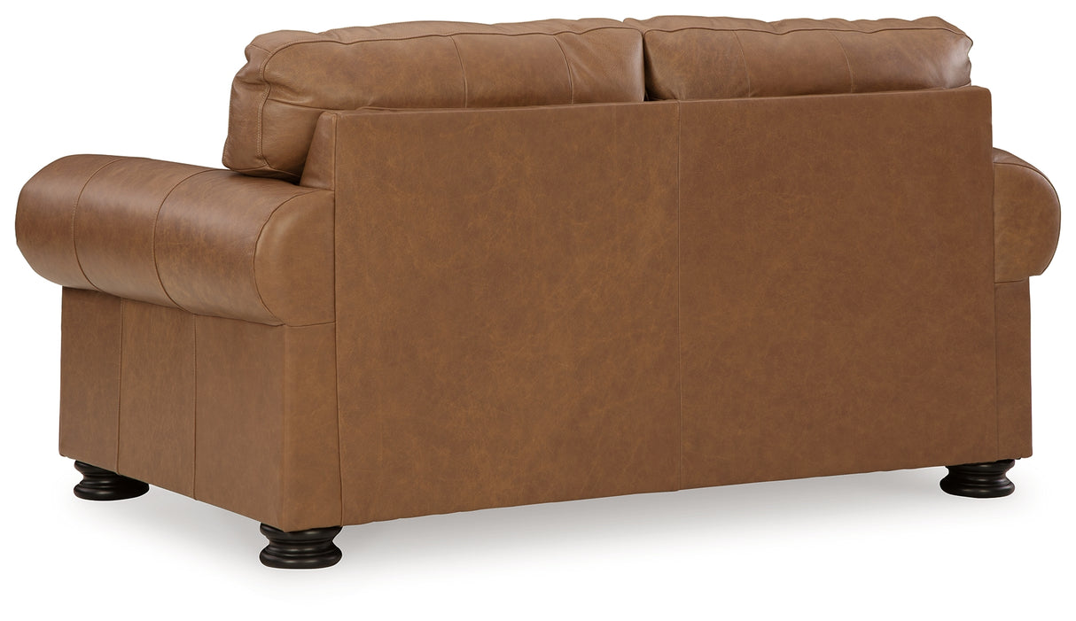 Carianna Caramel Loveseat from Ashley - Luna Furniture