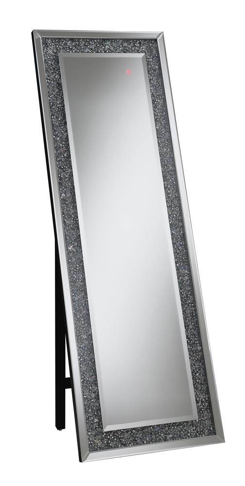 Carisi Rectangular Standing Mirror with LED Lighting Silver - 961427 - Luna Furniture