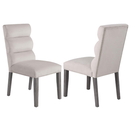Carla Stone Upholstered Dining Side Chair, Set of 2 from Coaster - Luna Furniture
