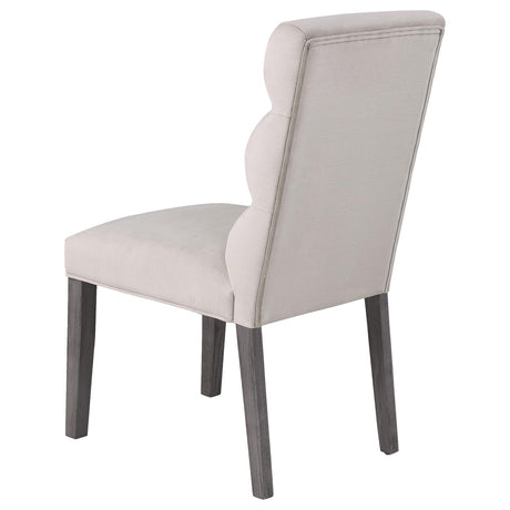 Carla Stone Upholstered Dining Side Chair, Set of 2 from Coaster - Luna Furniture