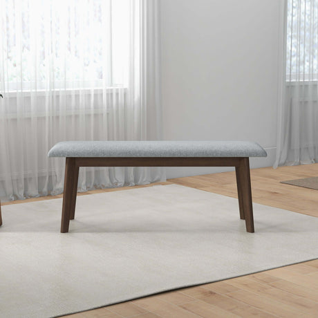 Carlos Fabric Upholstered Solid Wood Bench 47" from Midinmod - Luna Furniture