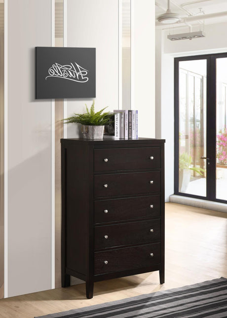 Carlton 5-drawer Rectangular Chest Cappuccino - 202095 - Luna Furniture