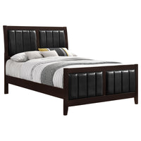 Carlton Queen Upholstered Bed Cappuccino and Black - 202091Q - Luna Furniture