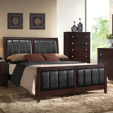 Carlton Cappuccino and Black Queen Upholstered Bed from Coaster - Luna Furniture