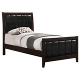 Carlton Cappuccino and Black Twin Upholstered Panel Bed from Coaster - Luna Furniture