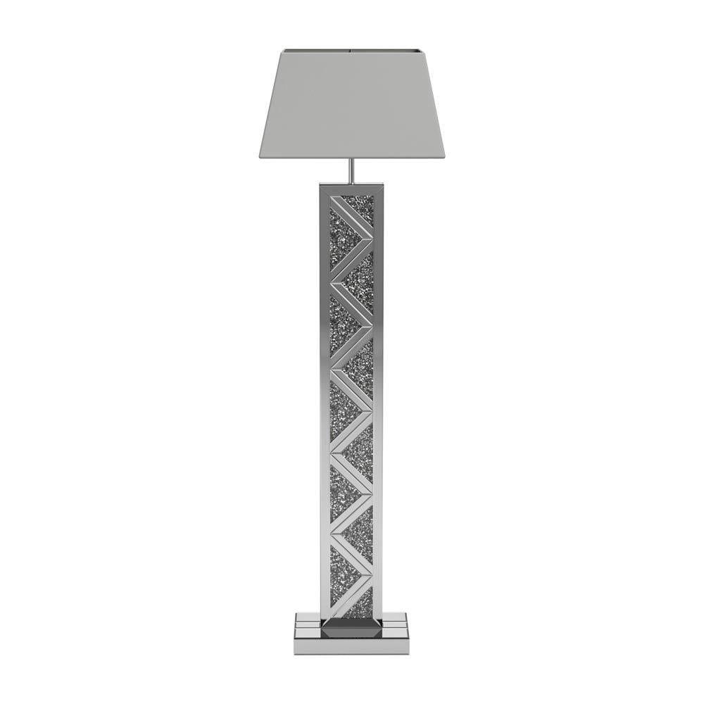 Carmen Geometric Base Floor Lamp Silver - 920140 - Luna Furniture