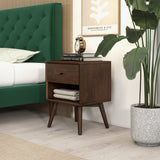 Caroline Mid Century Modern Style Night Stand 1-Drawer from Ashcroft Furniture - Luna Furniture