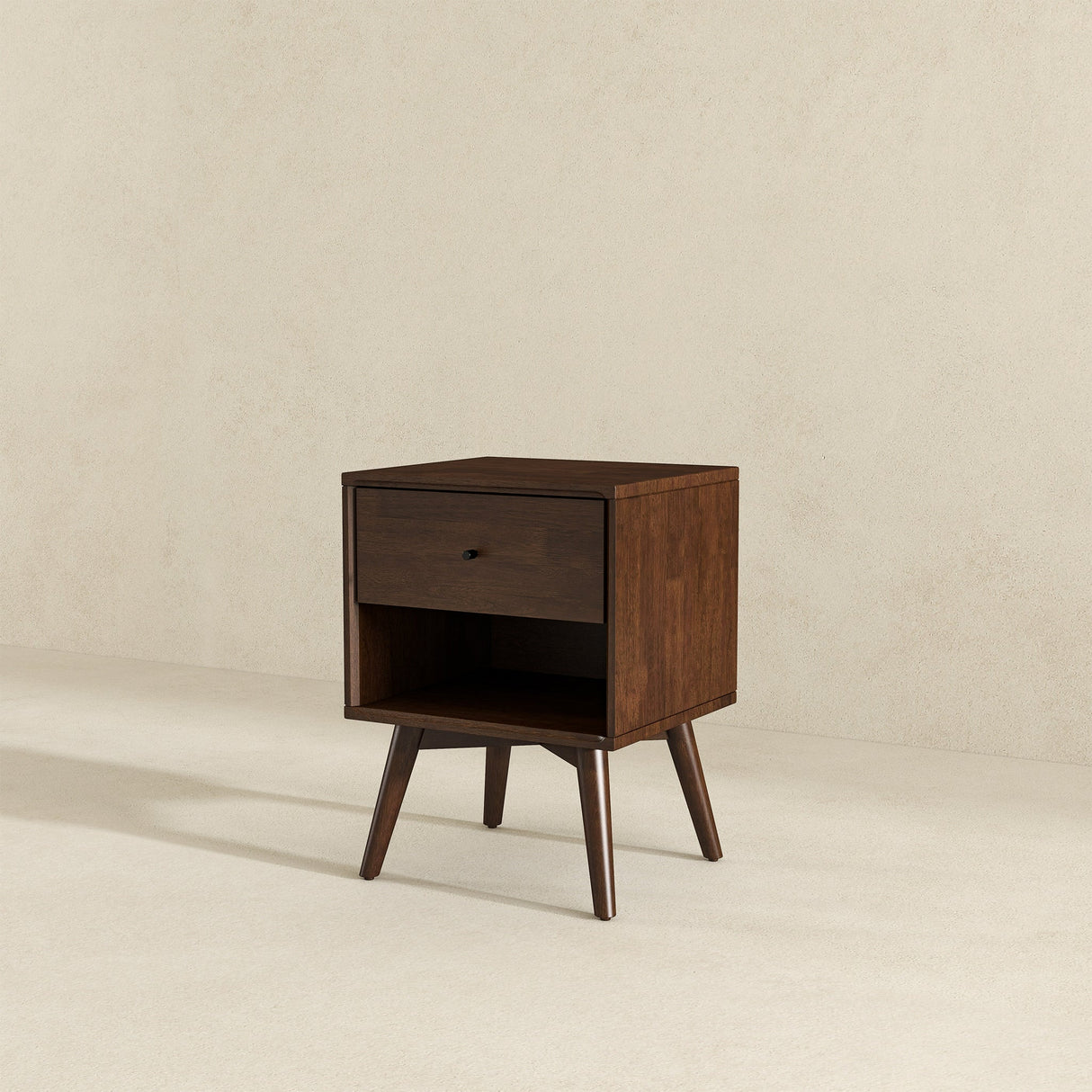 Caroline Mid Century Modern Style Night Stand 1-Drawer from Ashcroft Furniture - Luna Furniture