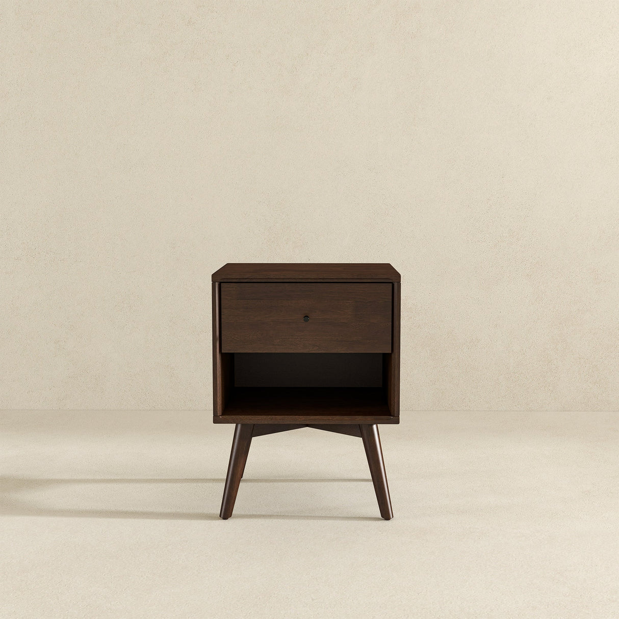 Caroline Mid Century Modern Style Night Stand 1-Drawer from Ashcroft Furniture - Luna Furniture