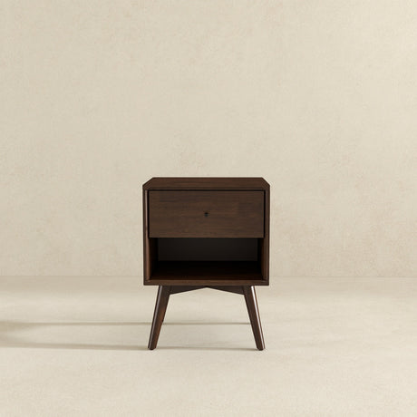 Caroline Mid Century Modern Style Night Stand 1-Drawer from Ashcroft Furniture - Luna Furniture