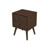 Caroline Mid Century Modern Style Night Stand 2-Drawer from Ashcroft Furniture - Luna Furniture