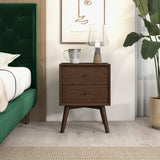 Caroline Mid Century Modern Style Night Stand 2-Drawer from Ashcroft Furniture - Luna Furniture