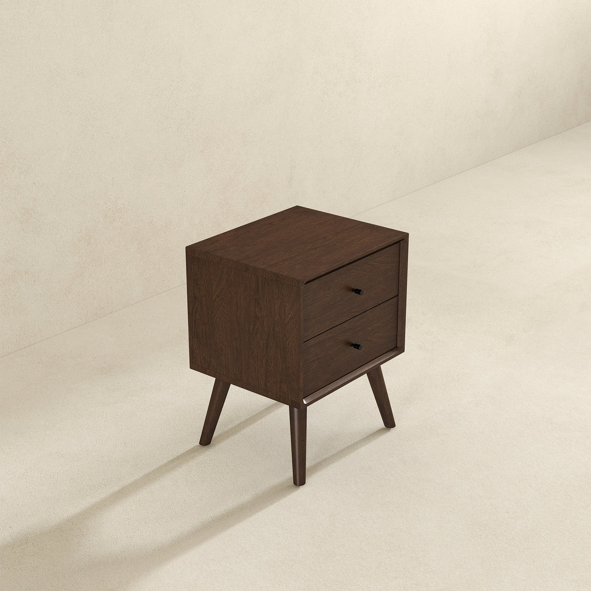 Caroline Mid Century Modern Style Night Stand 2-Drawer from Ashcroft Furniture - Luna Furniture