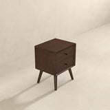 Caroline Mid Century Modern Style Night Stand 2-Drawer from Ashcroft Furniture - Luna Furniture