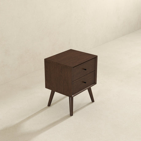 Caroline Mid Century Modern Style Night Stand 2-Drawer from Ashcroft Furniture - Luna Furniture