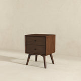 Caroline Mid Century Modern Style Night Stand 2-Drawer from Ashcroft Furniture - Luna Furniture