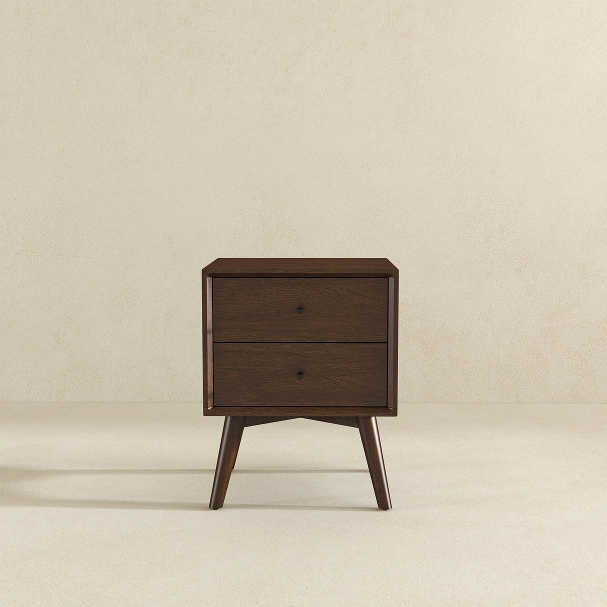 Caroline Mid Century Modern Style Night Stand 2-Drawer from Ashcroft Furniture - Luna Furniture
