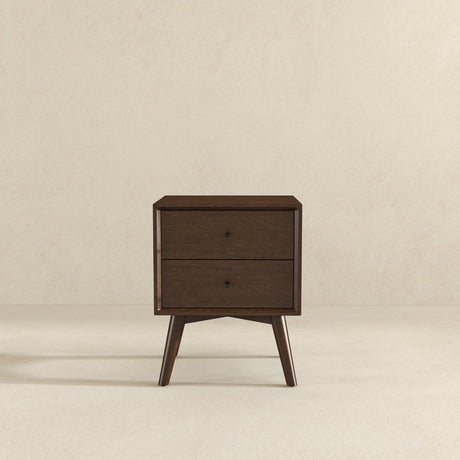 Caroline Mid Century Modern Style Night Stand 2-Drawer from Ashcroft Furniture - Luna Furniture