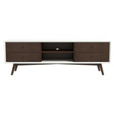 Caroline Mid Century Modern Style Walnut White TV Stand up to 72" - AFC00019 - Luna Furniture