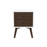 Caroline Mid Century Modern Style White Night Stand 2-Drawer from Midinmod - Luna Furniture