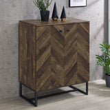 Carolyn Rustic Oak and Gunmetal 2-Door Accent Cabinet from Coaster - Luna Furniture