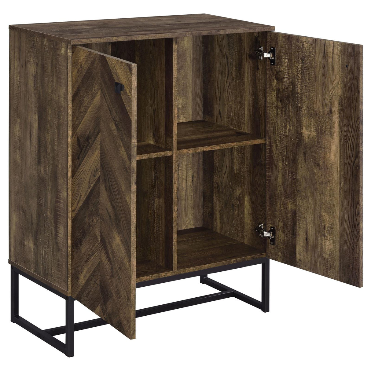 Carolyn Rustic Oak and Gunmetal 2-Door Accent Cabinet from Coaster - Luna Furniture